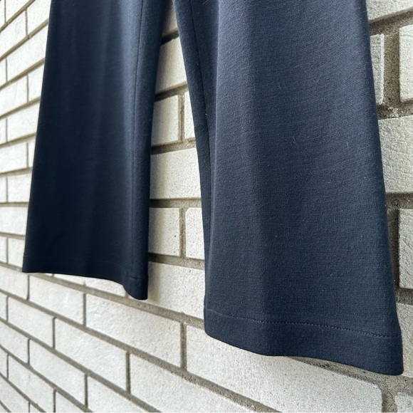 Eileen Fisher Black Knit Wool Blend Elastic Waist Crop Wide Leg Pants - Picture 4 of 9